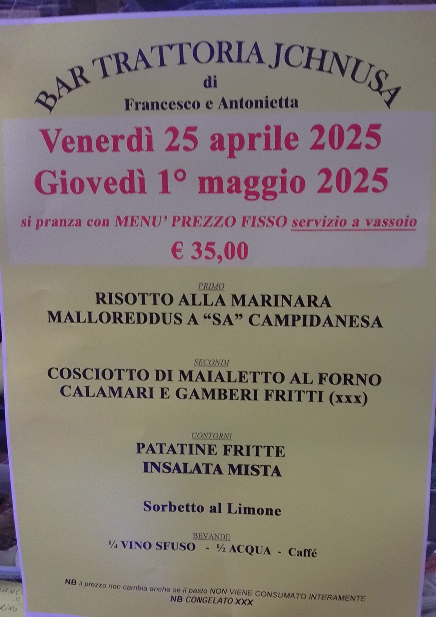 MENÙ DELL' EPIFANIA
